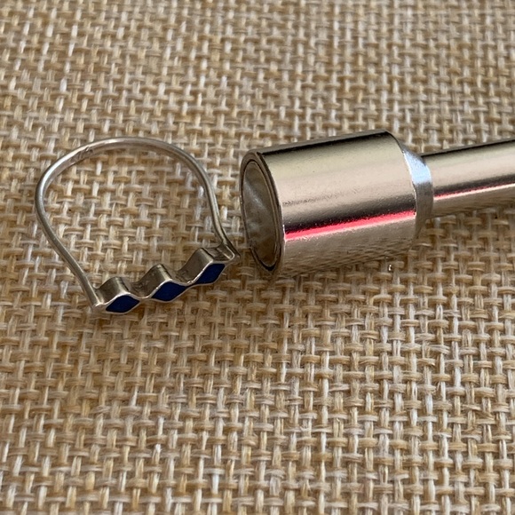 Sterling Native American Made Ring Elegant Blue Diamond Pattern Lapis Lapis Lazu - Picture 5 of 5